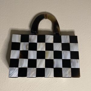1980s Black & White Checkered Purse